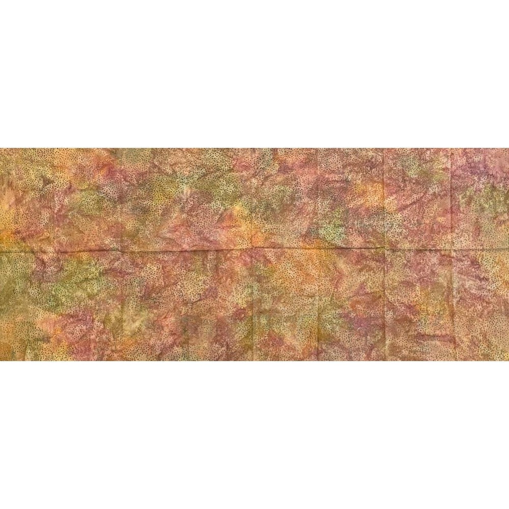 Green Dots Orange Red Batik Half Yard 1.2 yds x 1/2 yds Quilts Sewing Crafts